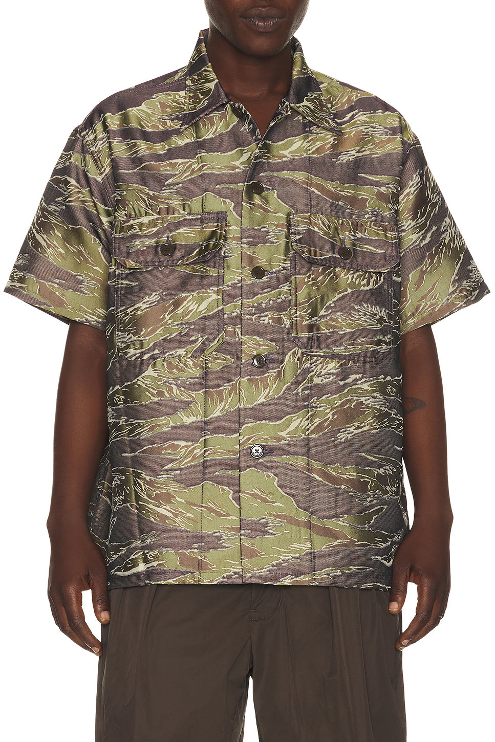 Mil-Sht Tiger Stripe Mesh Jacquard