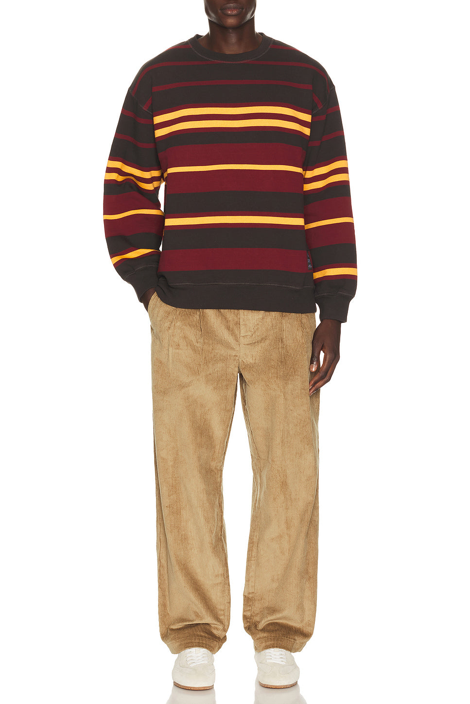 Sweatstriped Crew Neck Sweatshirt