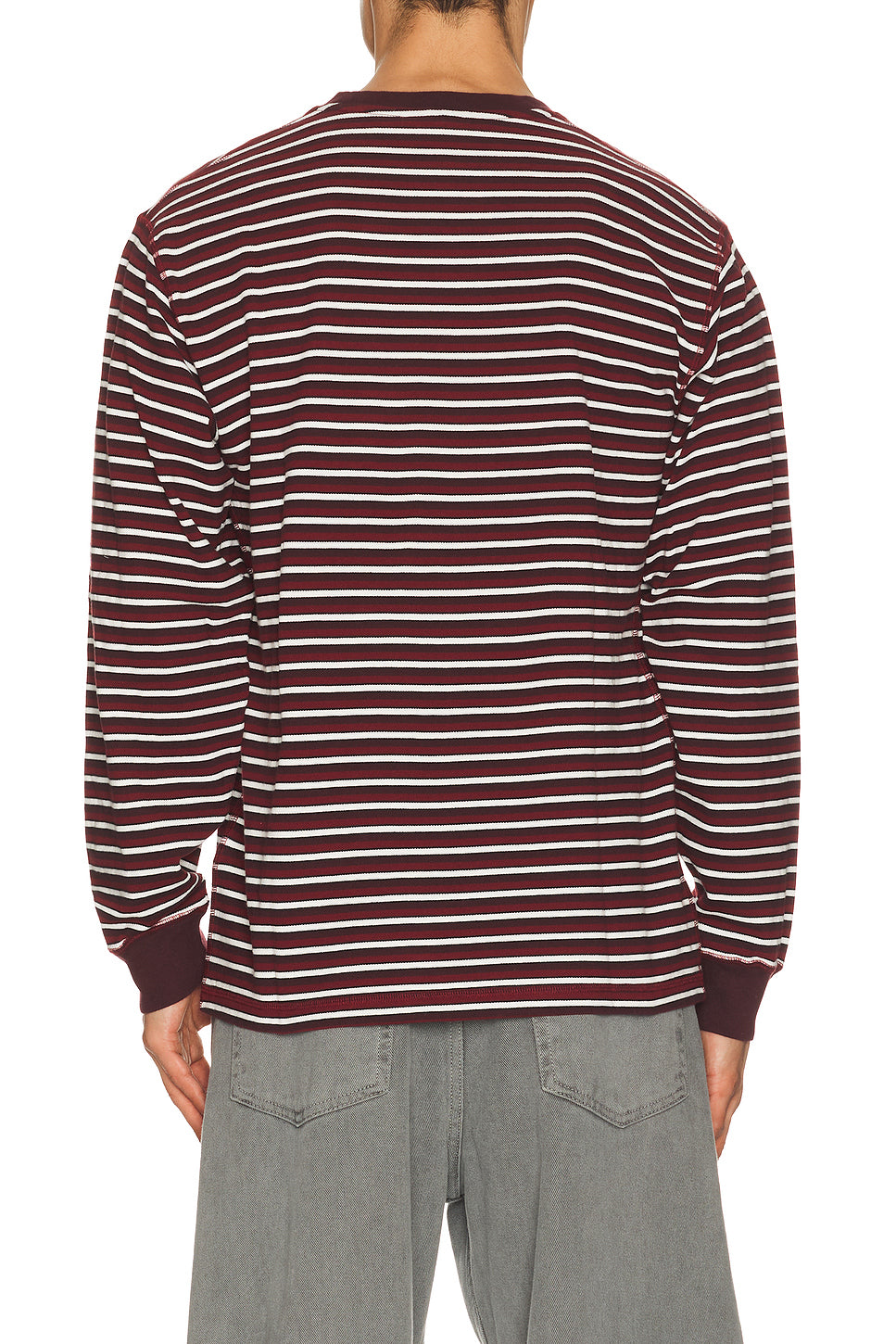 Tripped Stripes Pique Long Sleeve T-shirt