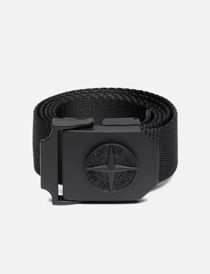 Nylon Tape Belt With Compass Logo Buckle