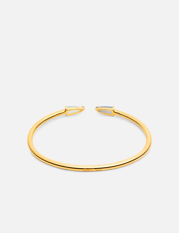 “Half Cut” Small Blue Chalcedony Bracelet