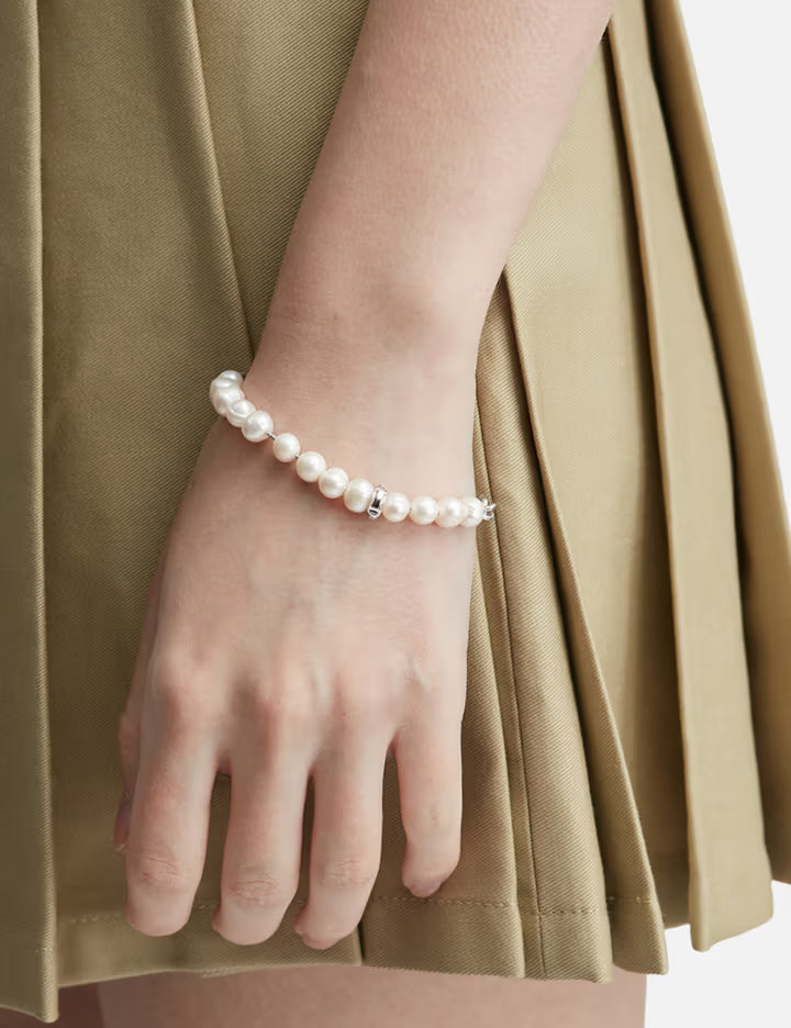 Chuck Nut W/ Freshwater Pearls Chain Bracelet