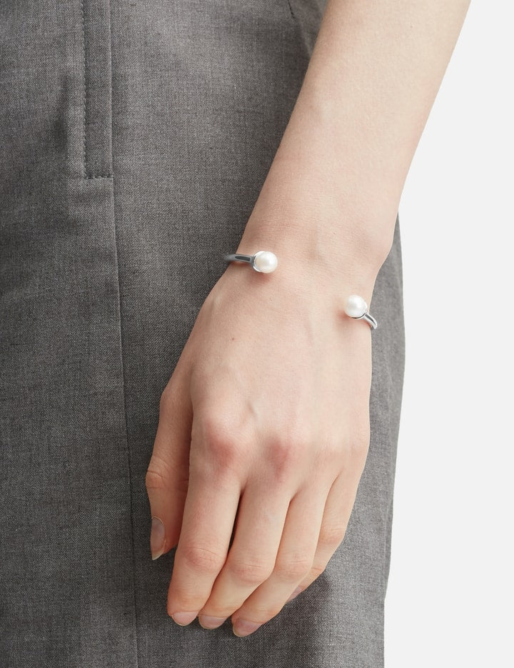 Cold White Double Pearl Open Bracelet
