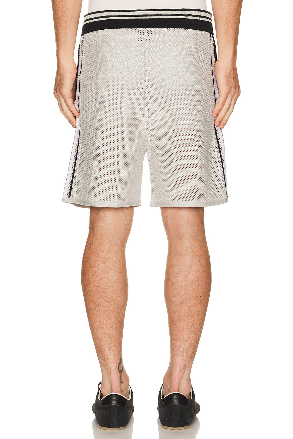Metallic Mesh Stripe Shorts