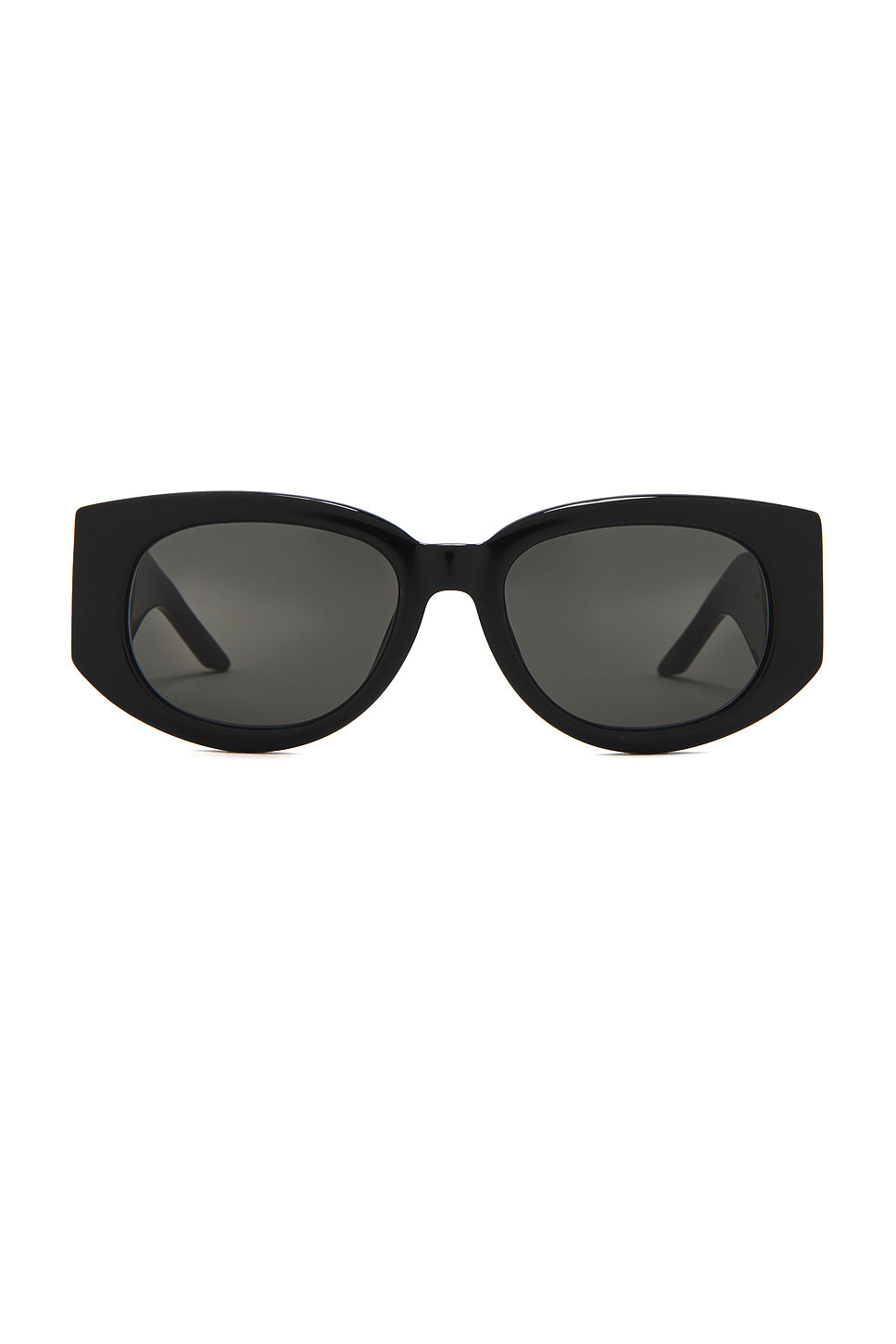 Acetate Metal Oval Wave Sunglasses