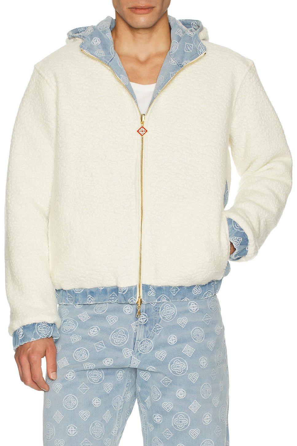Cashmere Terry & Denim Reversible Jacket
