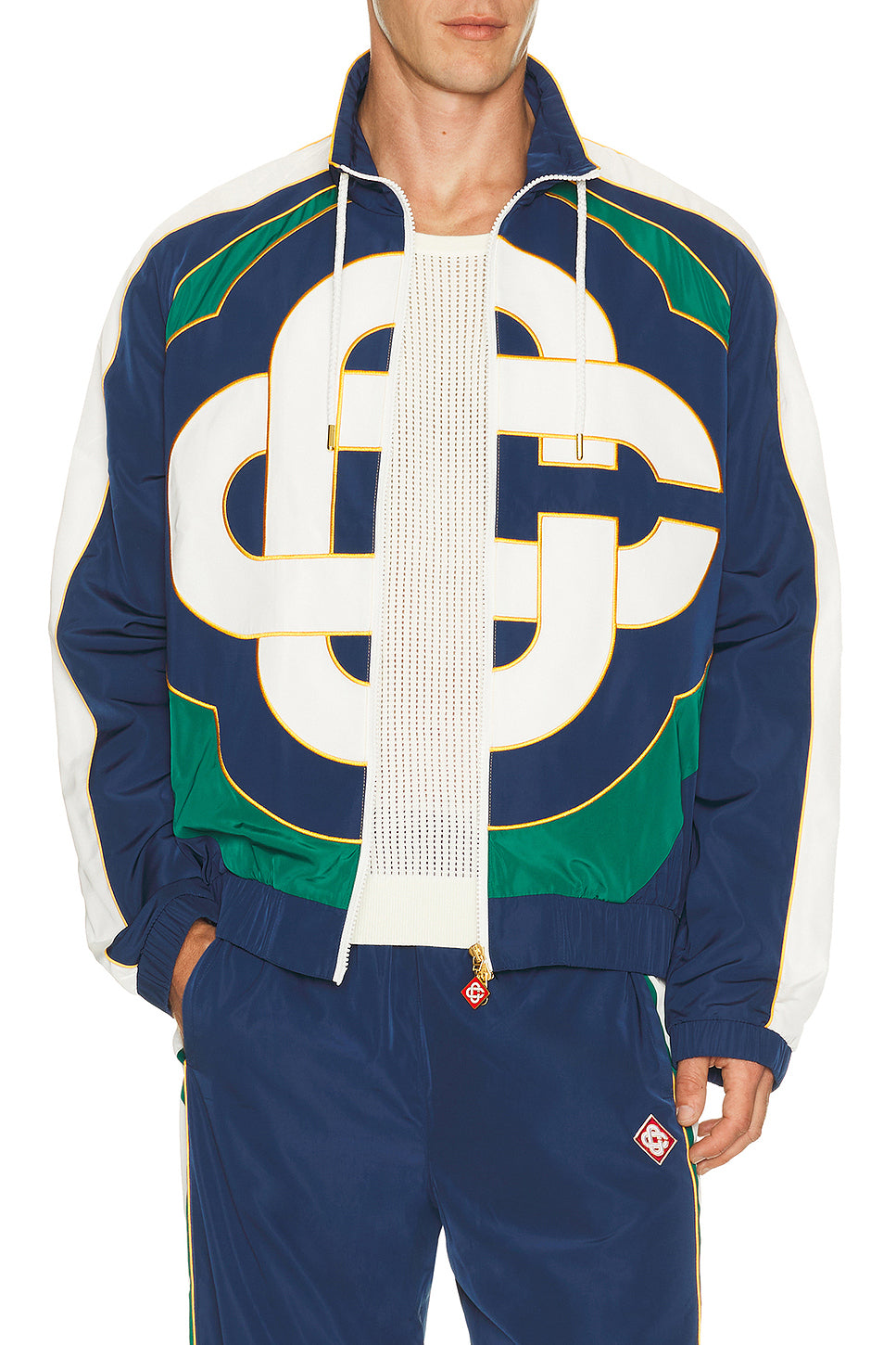 Applique Colour Block Windbreaker Jacket
