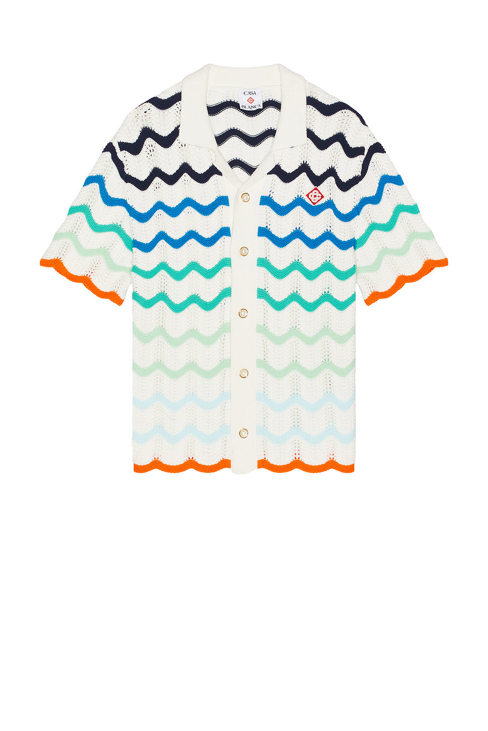 Gradient Wave Texture Shirt