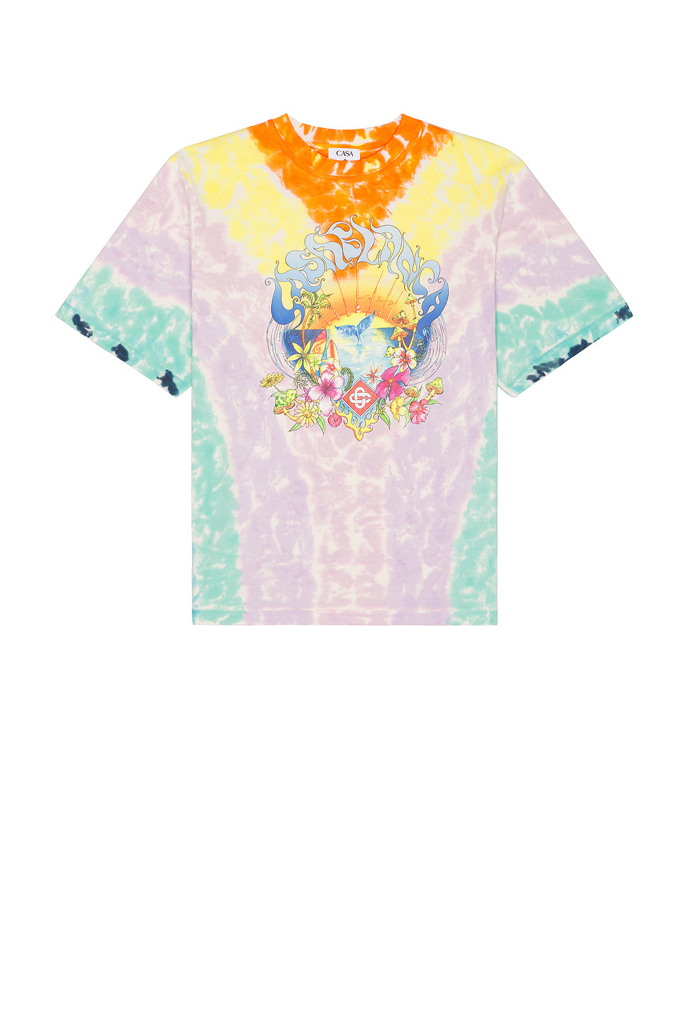 Surf Trip Printed Oversized Tie Dye Tee