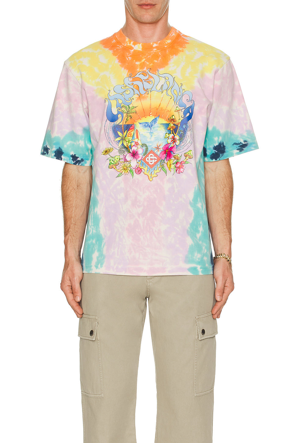Surf Trip Printed Oversized Tie Dye Tee
