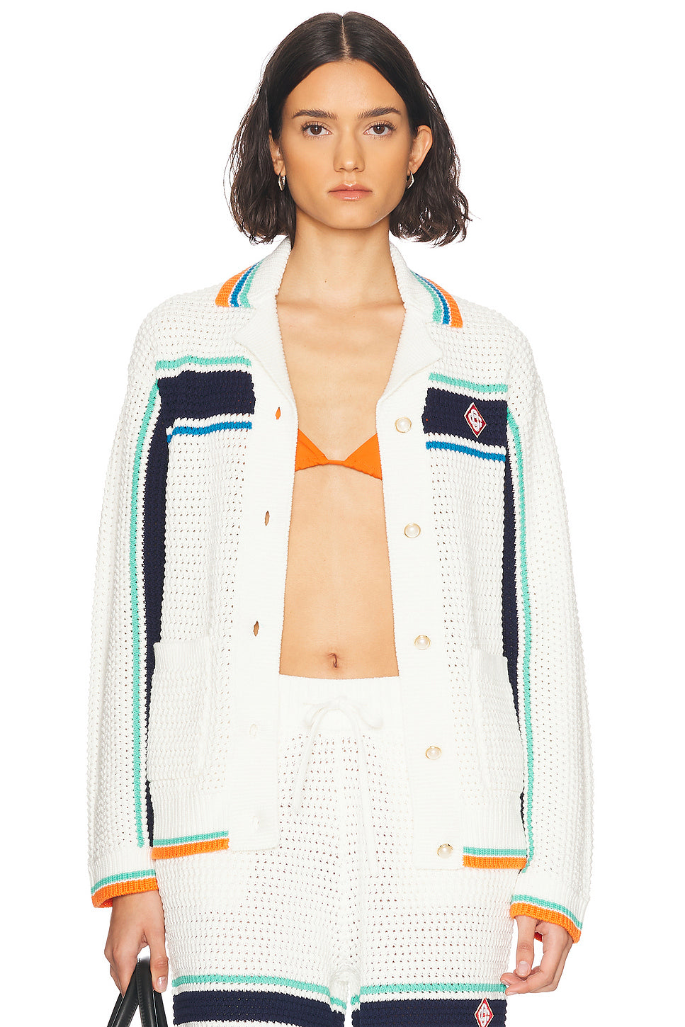 Crochet Effect Tennis Shacket