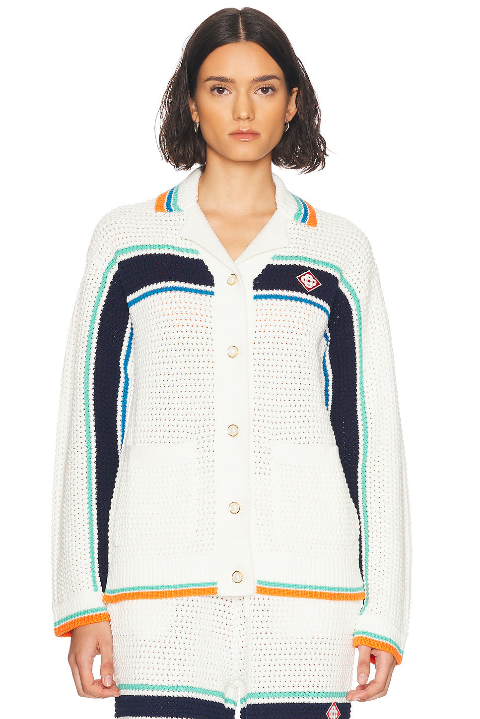 Crochet Effect Tennis Shacket