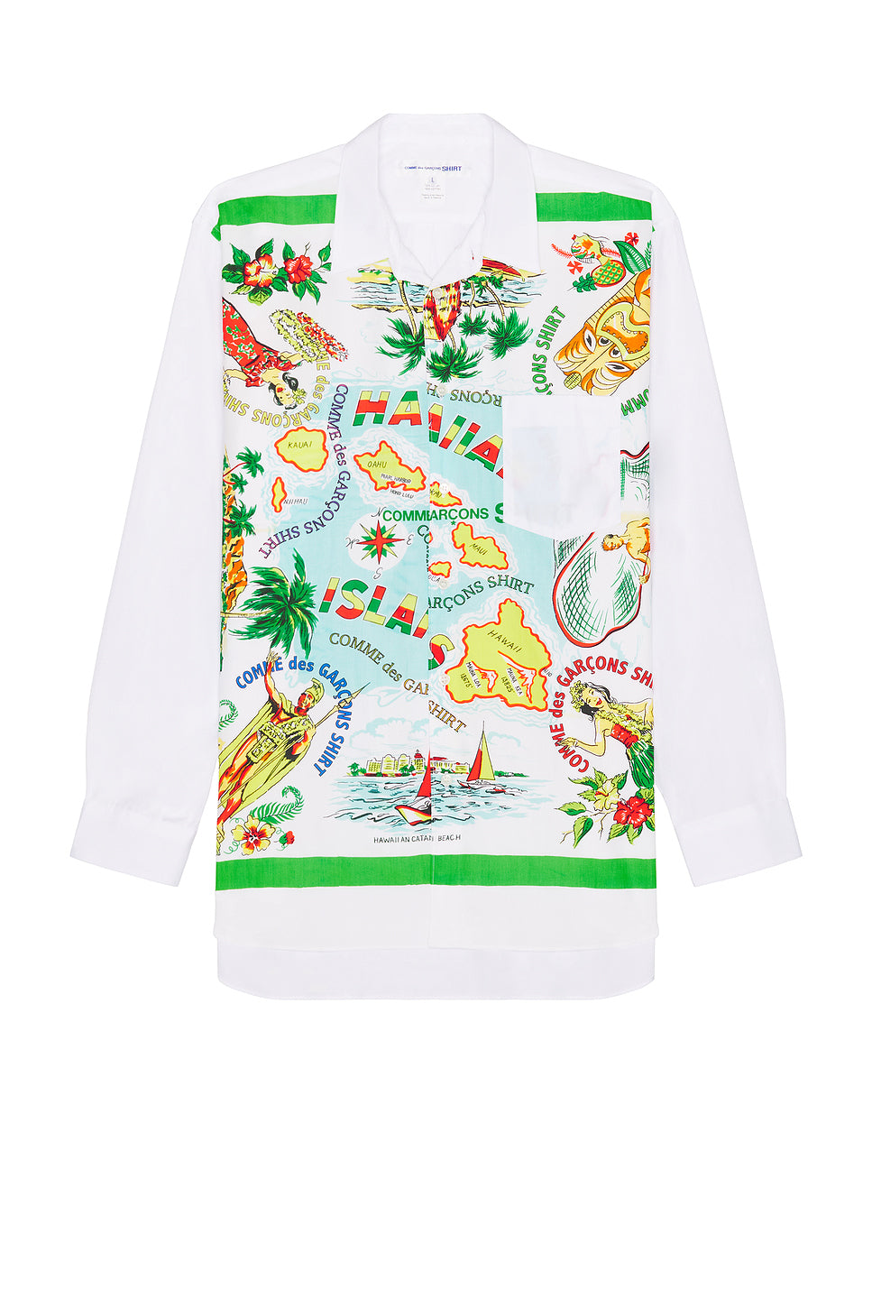 Wide Classic Hawaiian Map Shirt