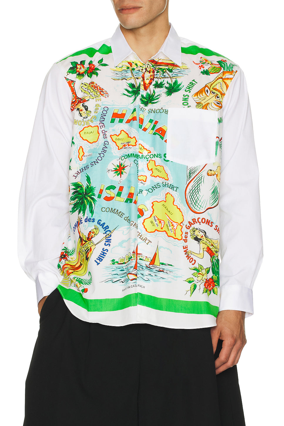 Wide Classic Hawaiian Map Shirt