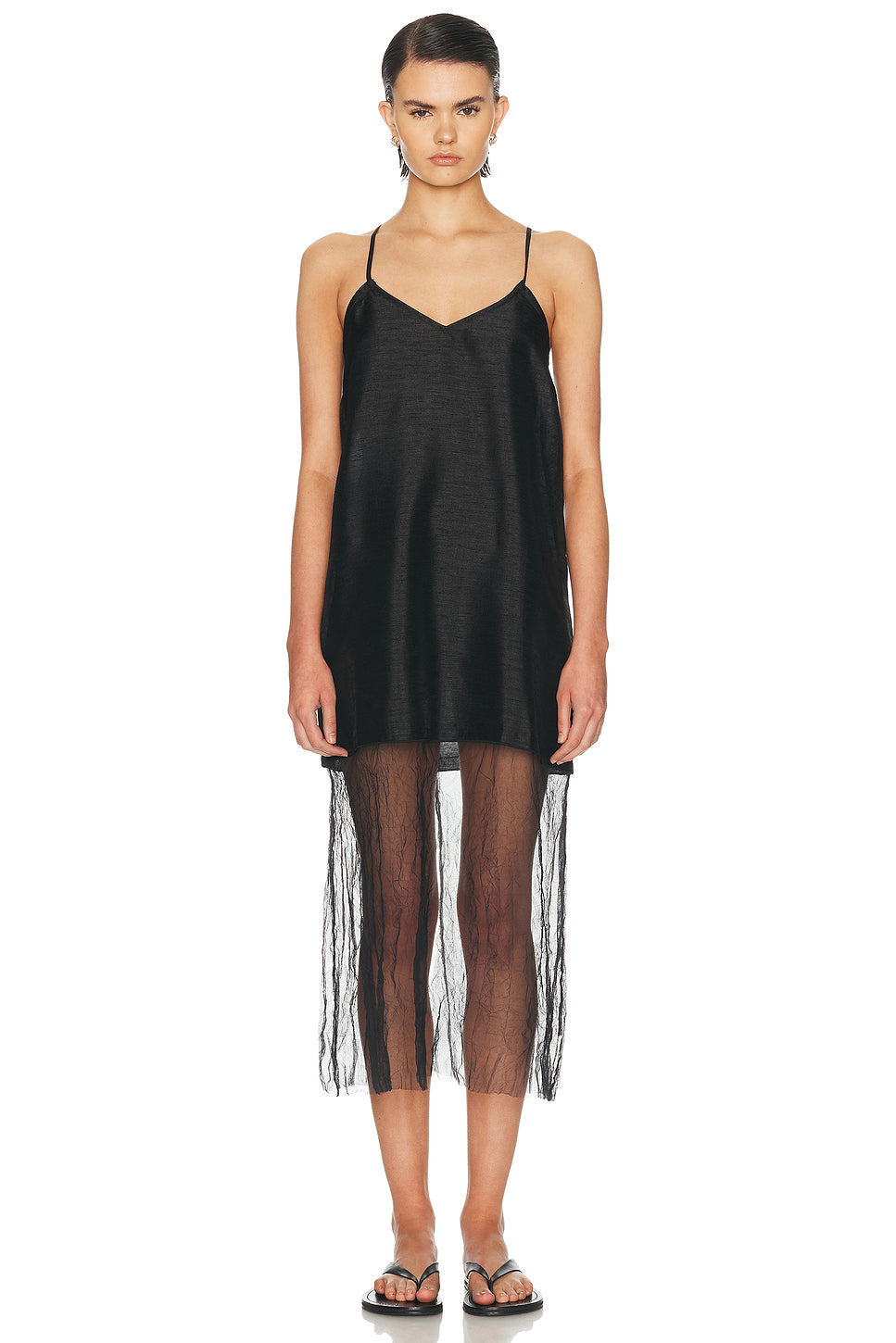 Techno Taffeta Mesh Dress