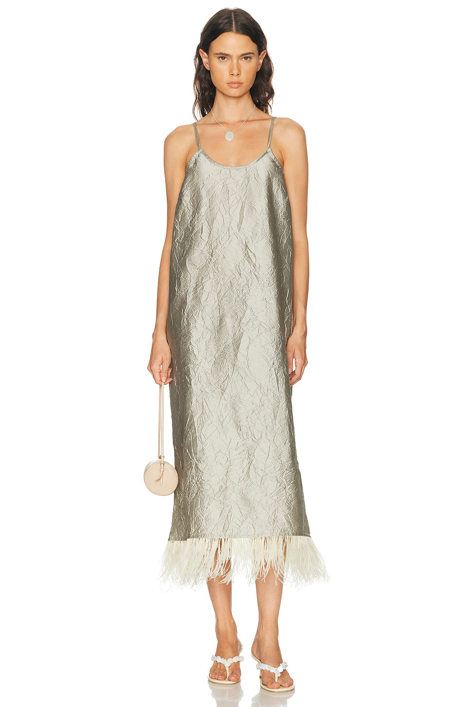 Feather Trim Dress