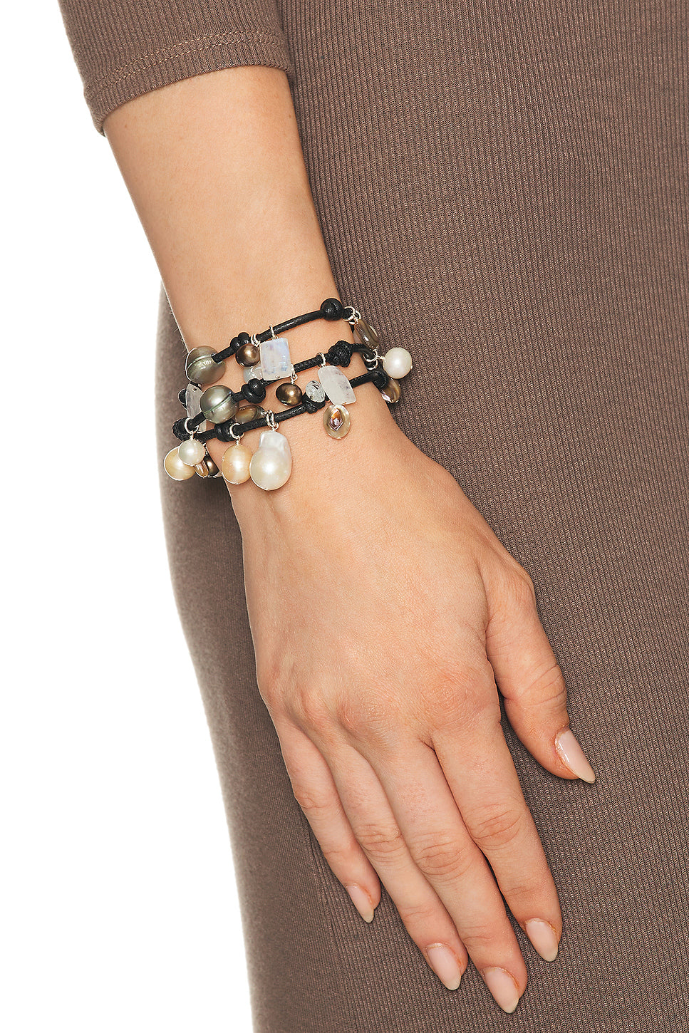 Lea Leather Three Wrap Bracelet
