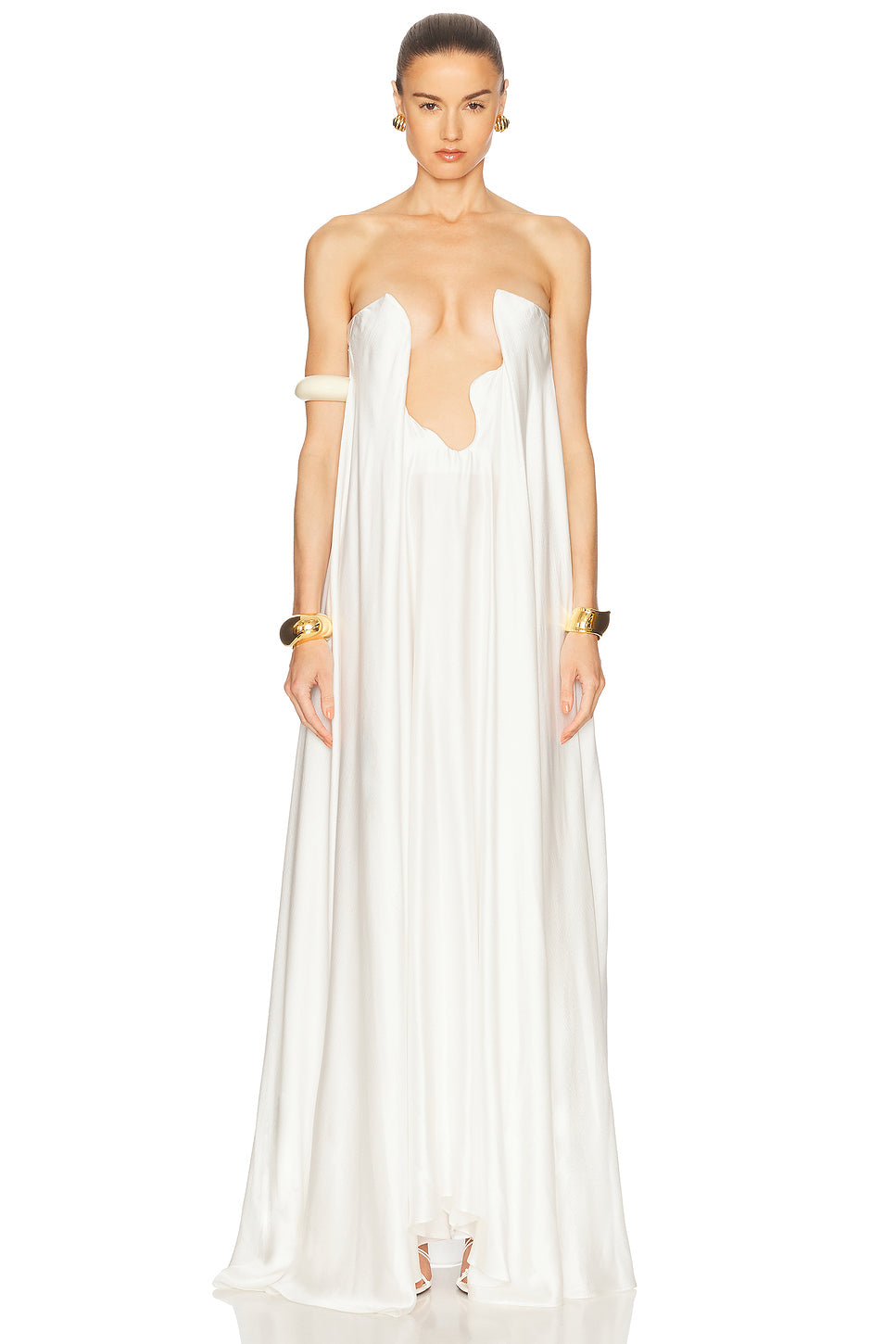 Textured Silk Salacia Strapless Gown