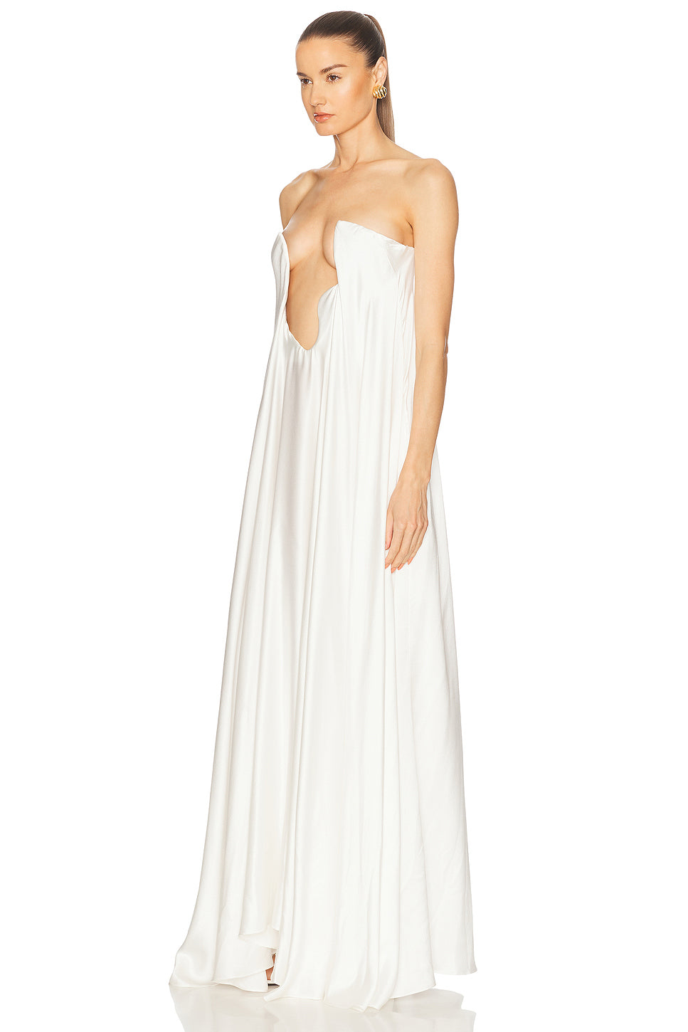 Textured Silk Salacia Strapless Gown