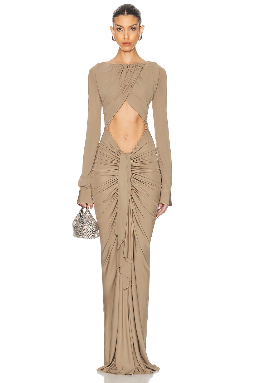 Bateau Drape Disconnect Dress