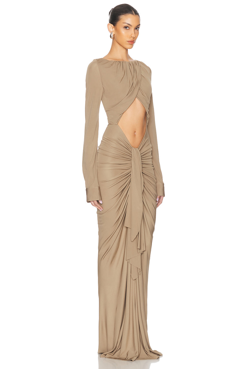 Bateau Drape Disconnect Dress