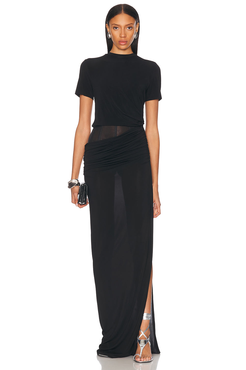 Coiled Jersey Corseted Tee Gown