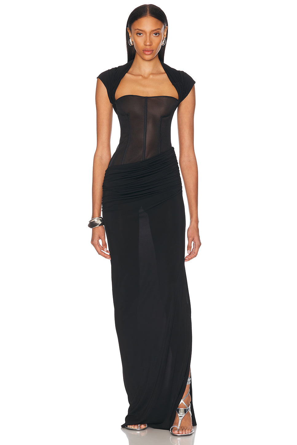 Coiled Jersey Corseted Tee Gown