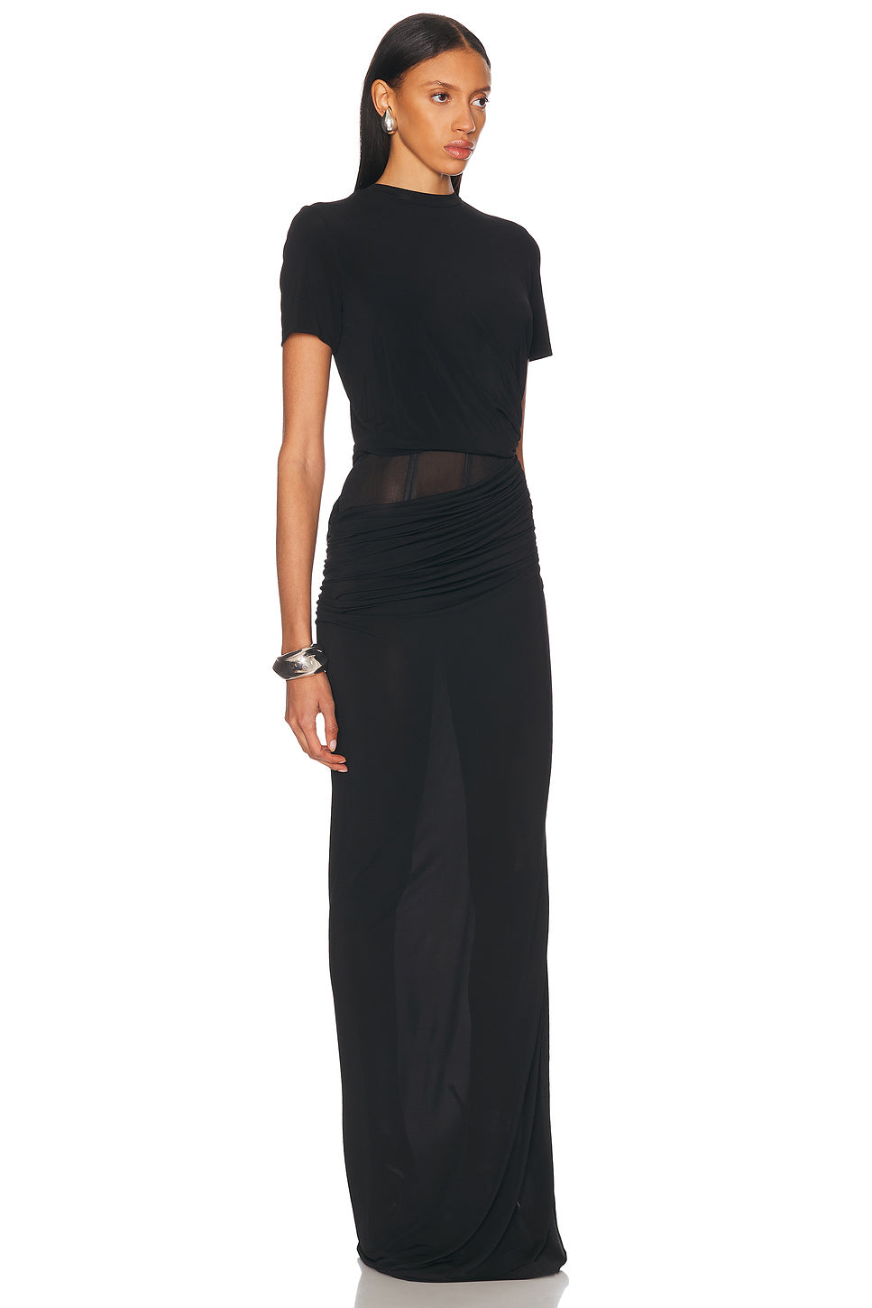 Coiled Jersey Corseted Tee Gown