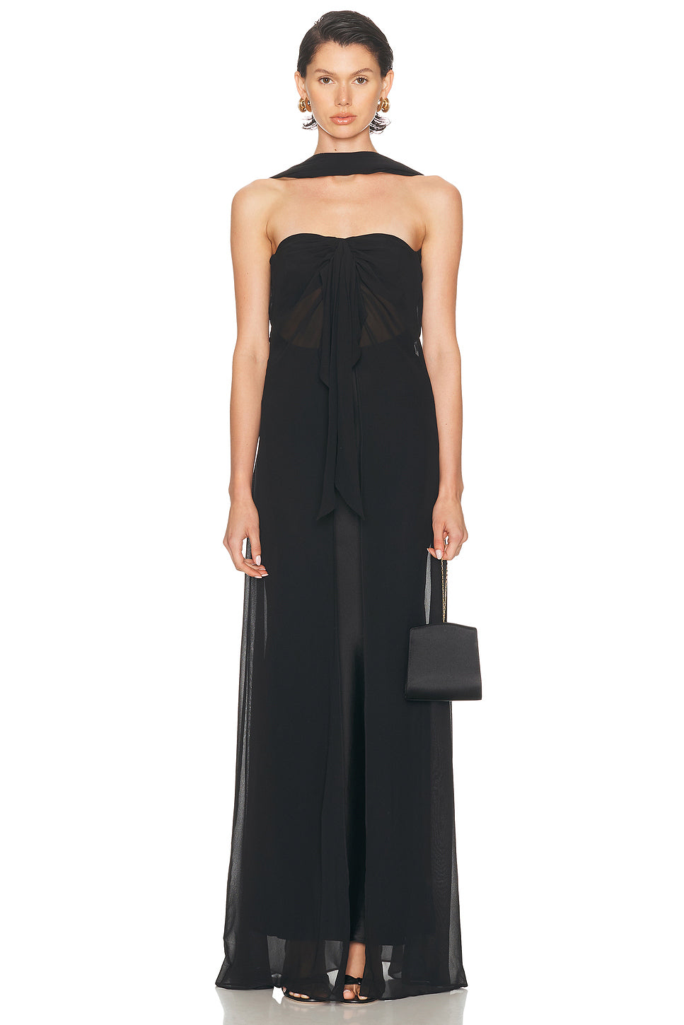 Reverse Halter Silk Dress