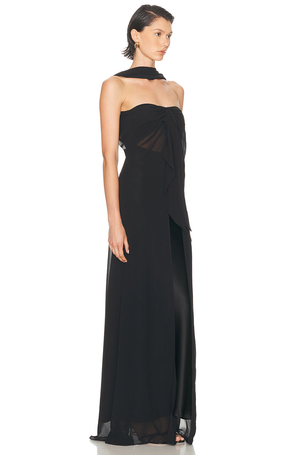 Reverse Halter Silk Dress