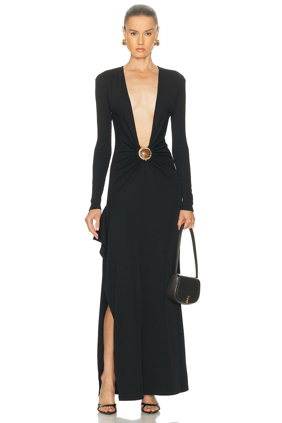 Mineral Stone Cascade Long Sleeve Dress