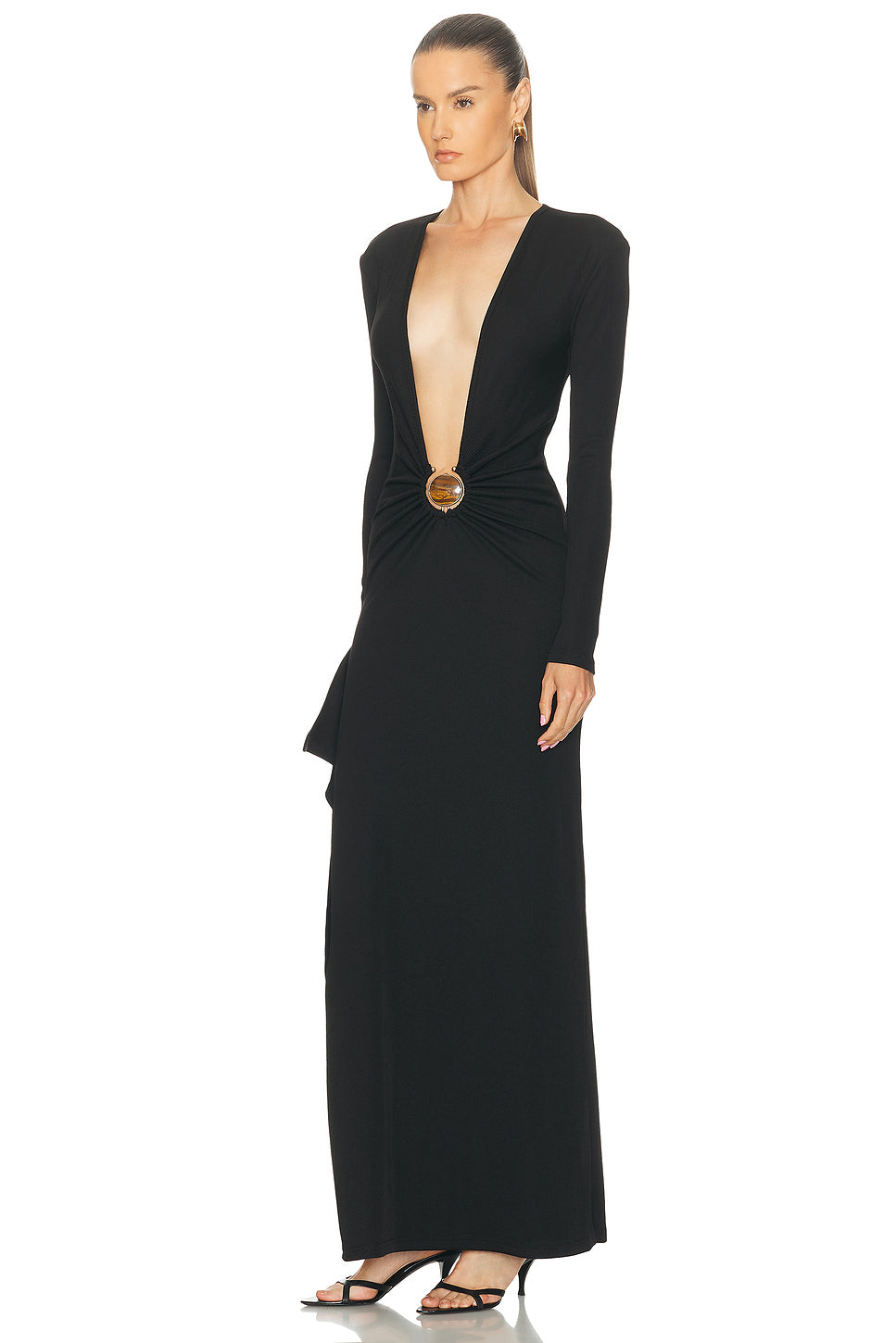 Mineral Stone Cascade Long Sleeve Dress