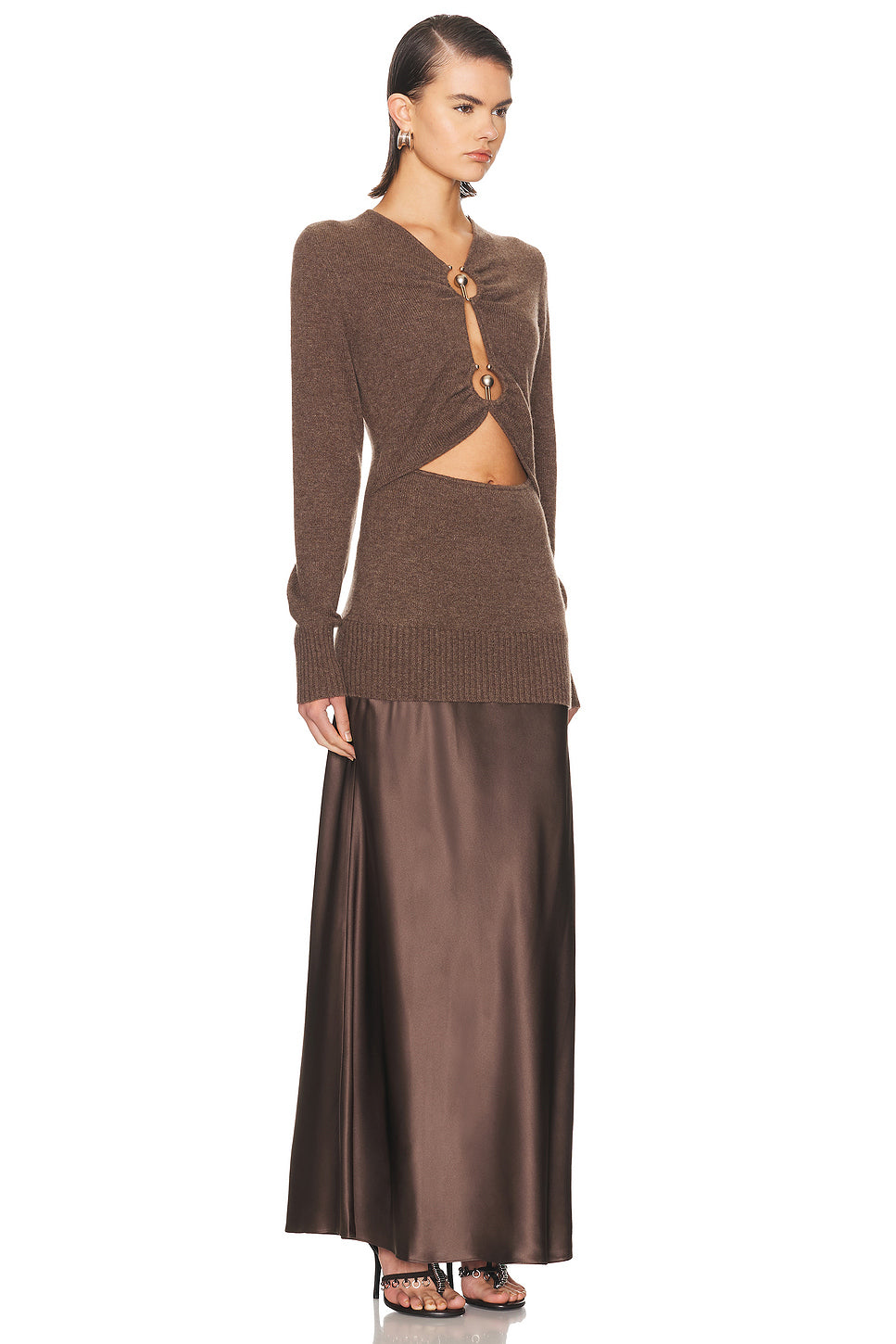 Orbit Ruched Monument Long Sleeve Dress