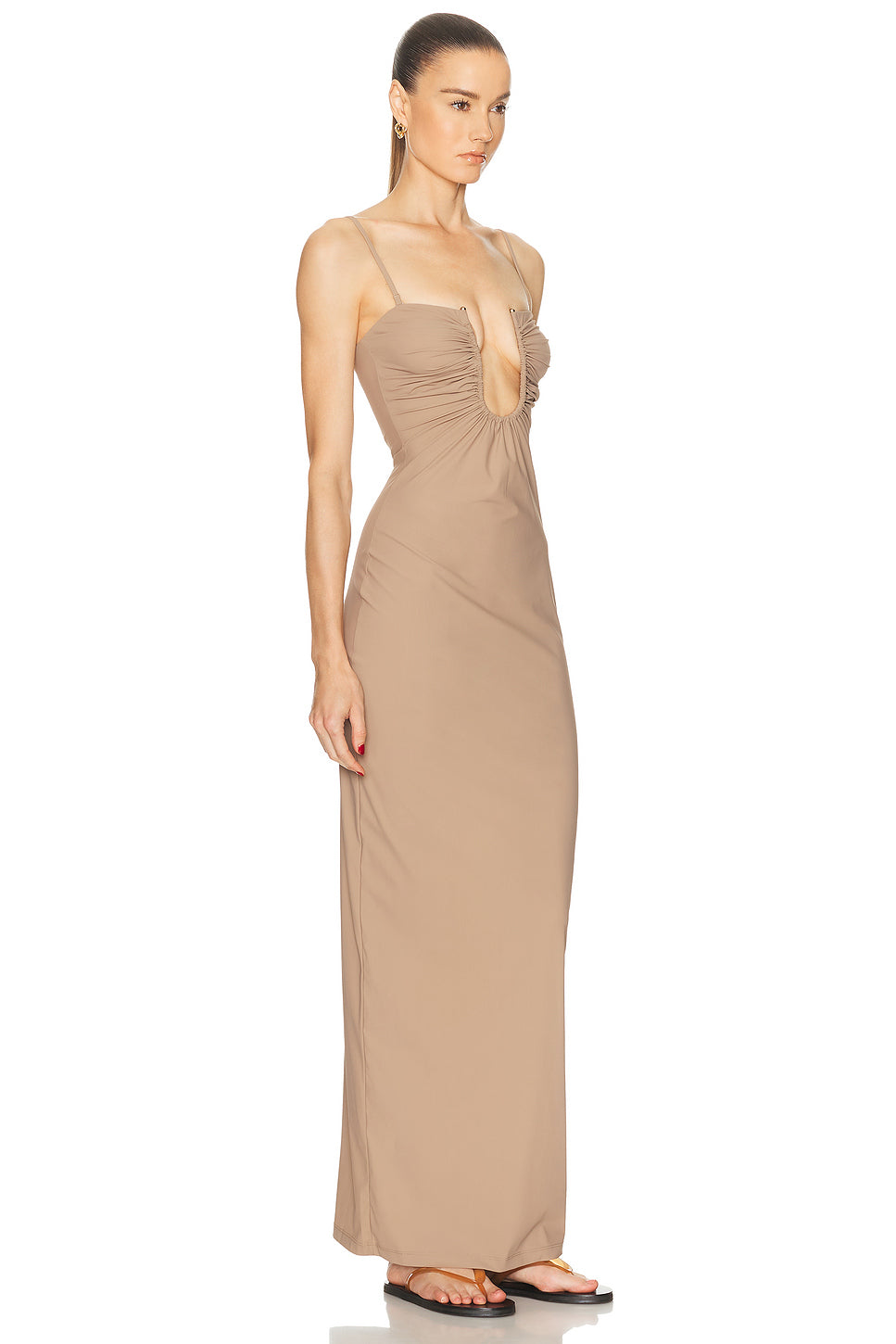 Arced Ruched Lycra Dress