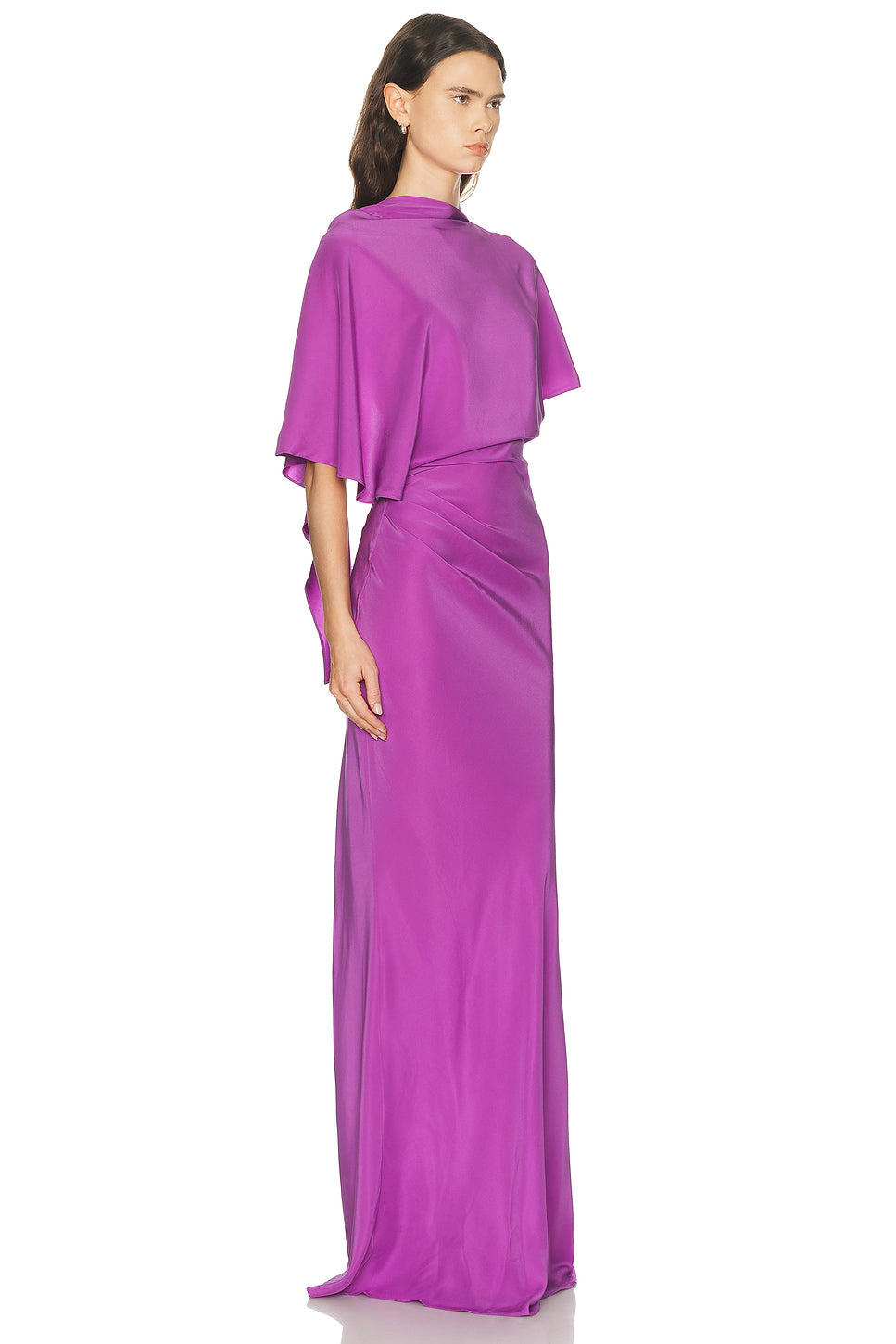 Backless Drape Satin Dress