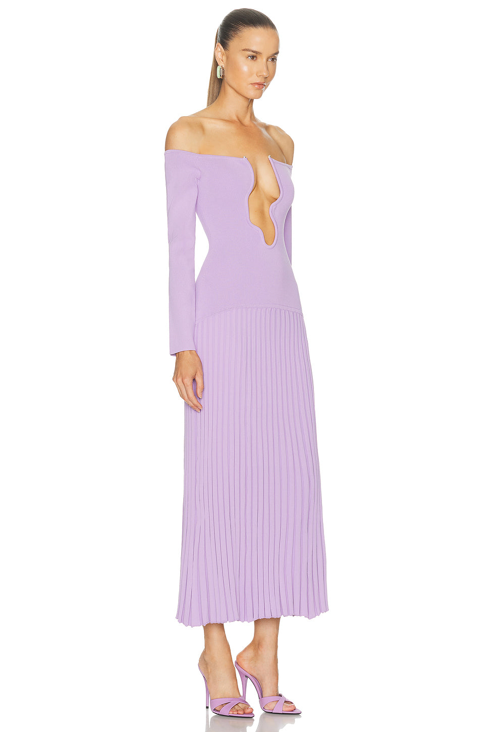 Salacia Pleated Off Shoulder Dress