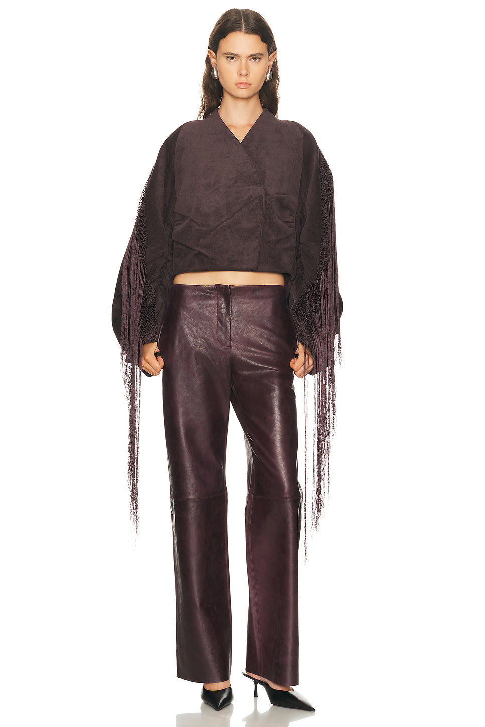 Corduroy Cocoon Fringed Jacket