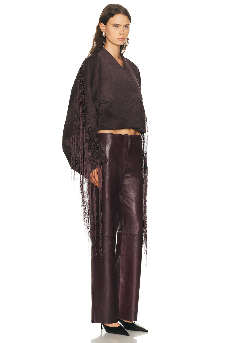 Corduroy Cocoon Fringed Jacket