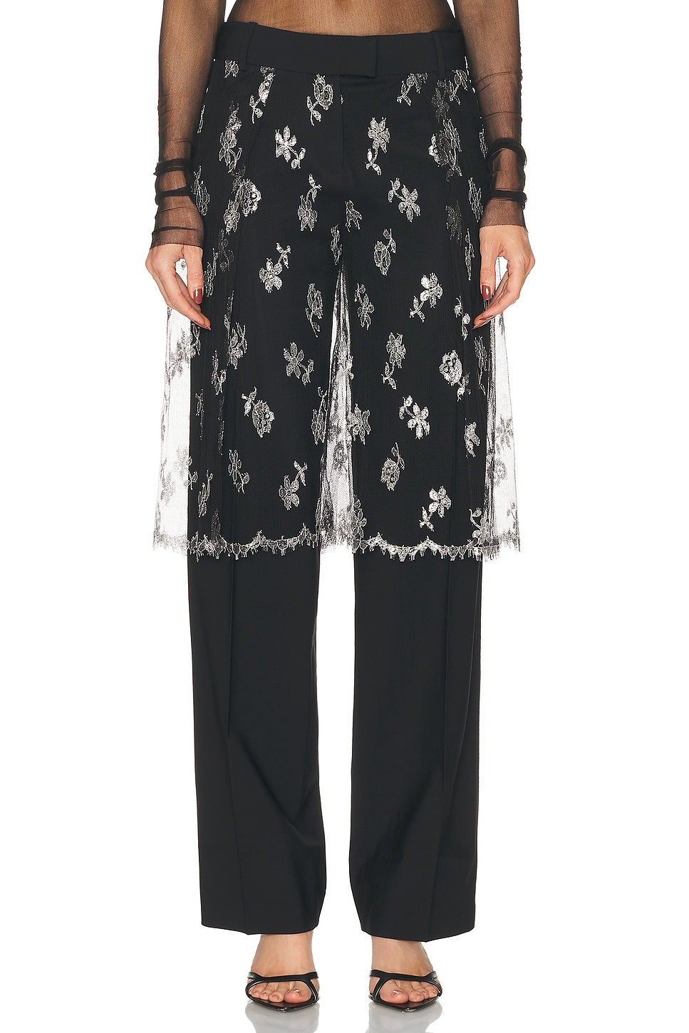 Lace Sarong Wool Trouser