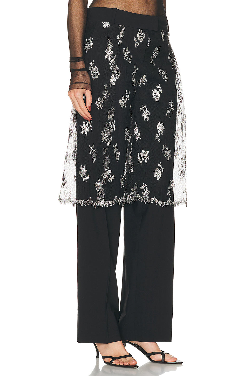 Lace Sarong Wool Trouser