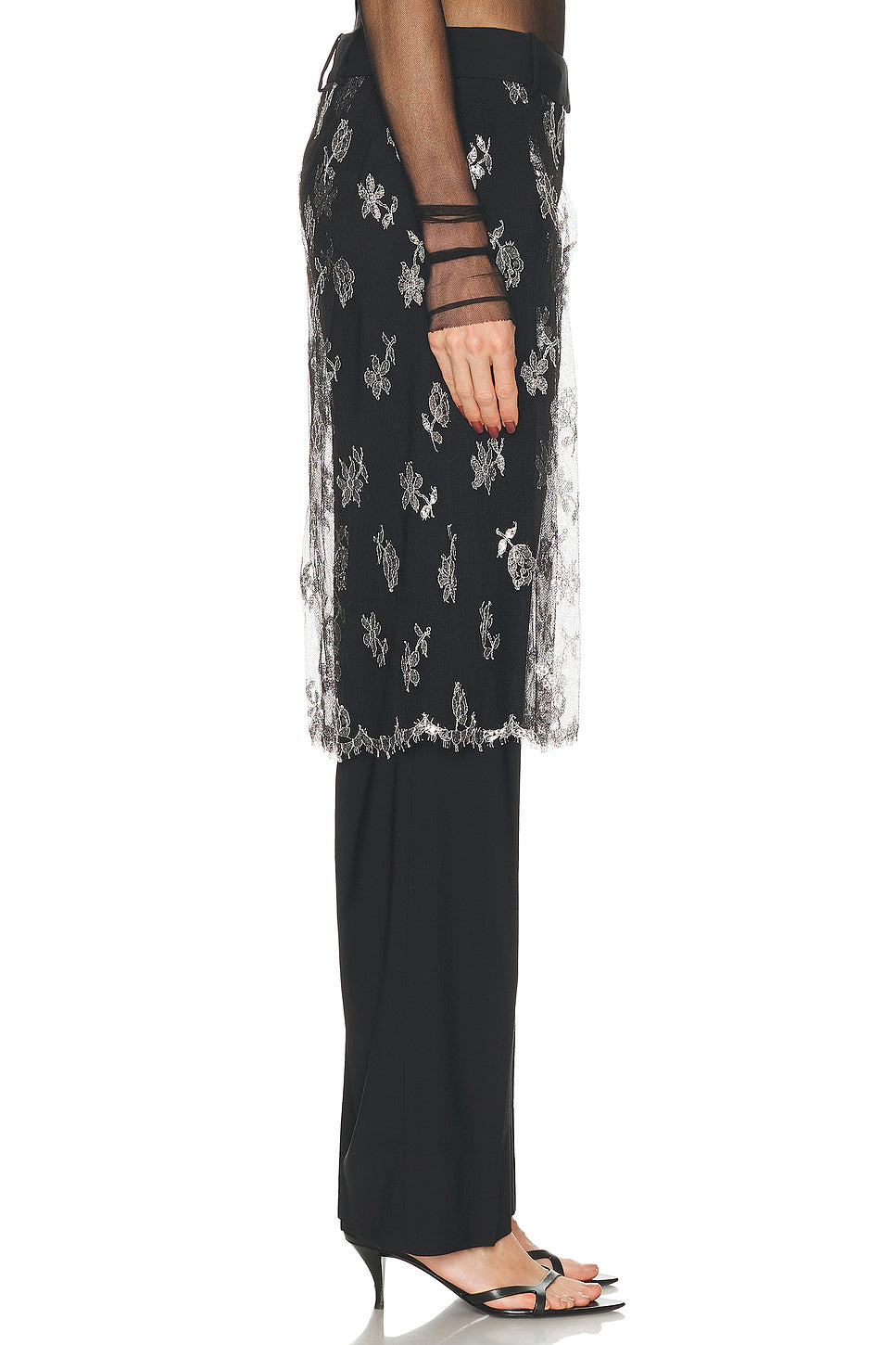 Lace Sarong Wool Trouser