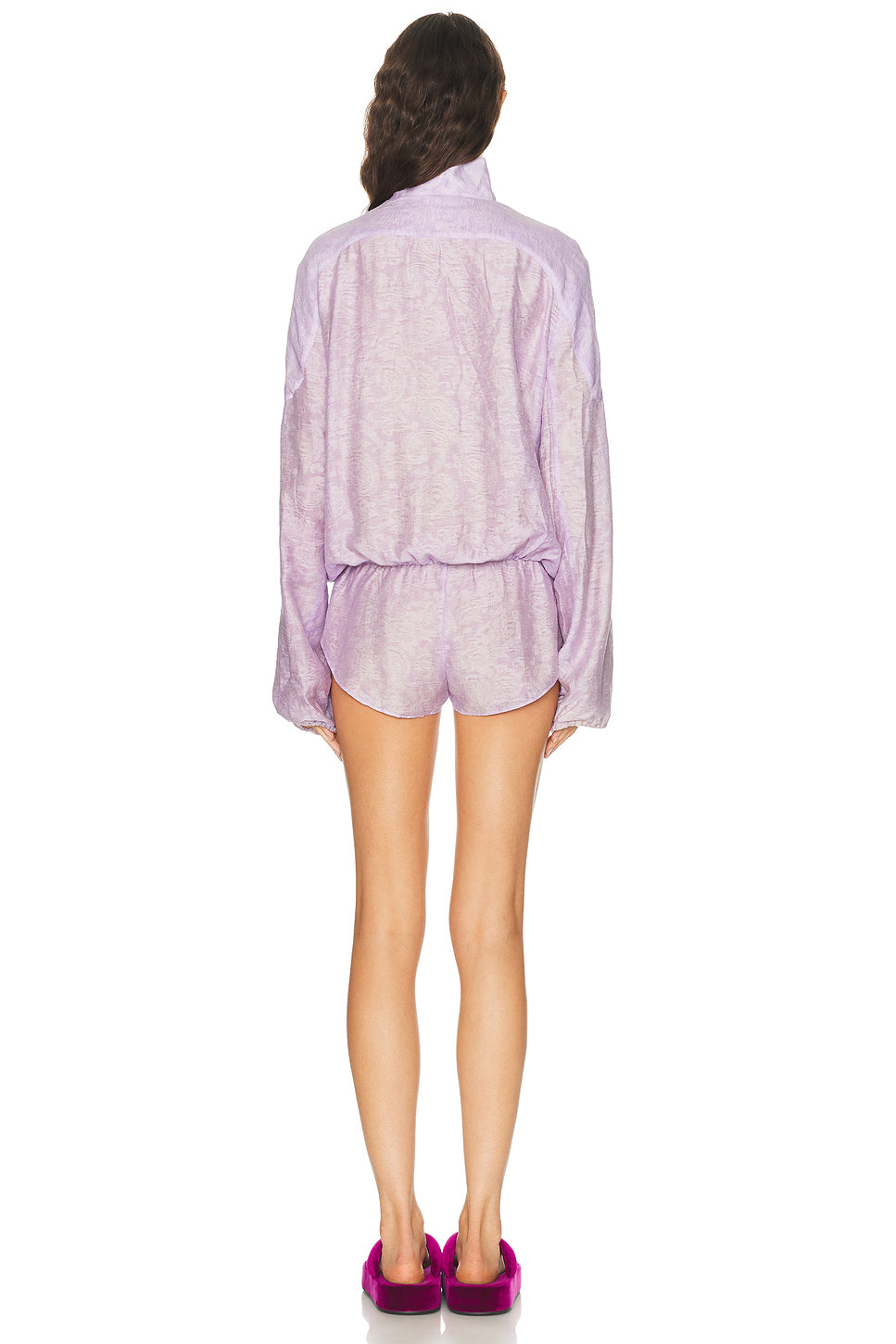 Light Leak Jacquard Zipped Romper
