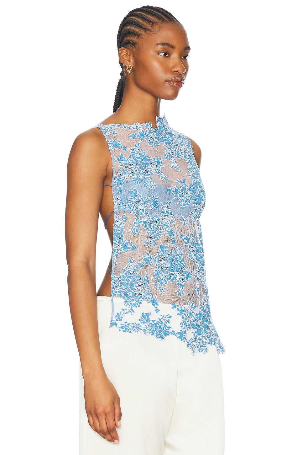Floating Lace Balconette Tank Top