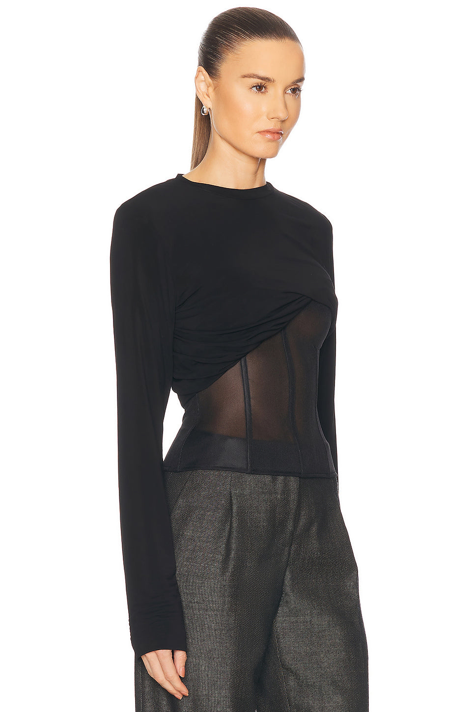 Coiled Jersey Corseted Tee
