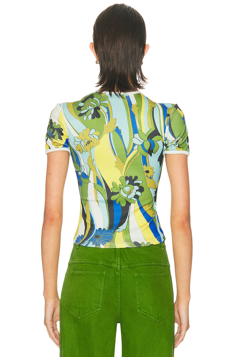 Acidic Floral Open Twist Tee