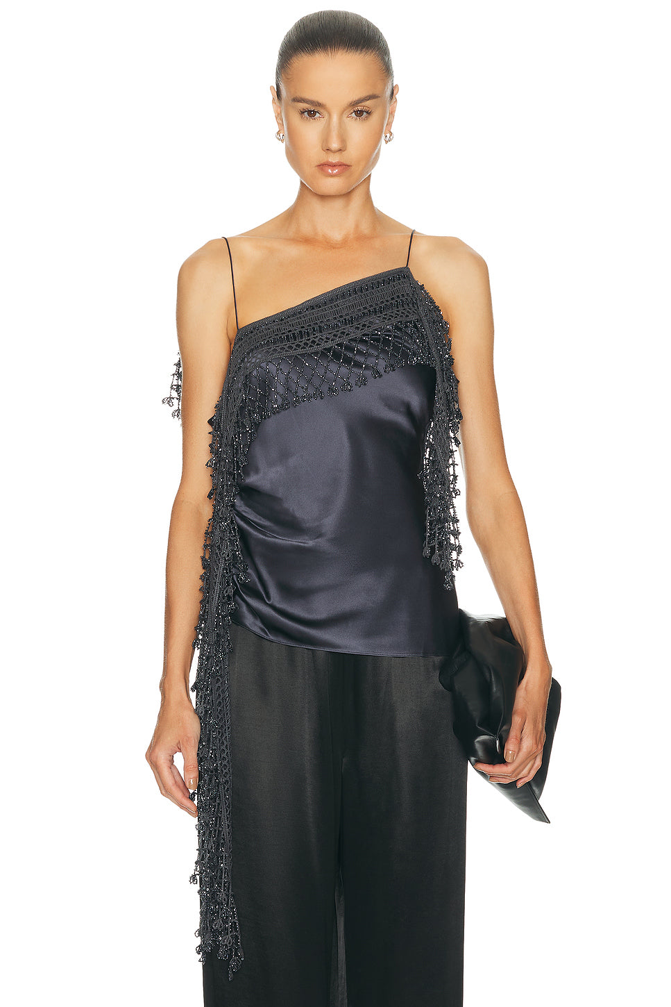 Droplet Bead Crochet Trimmed Tank Top