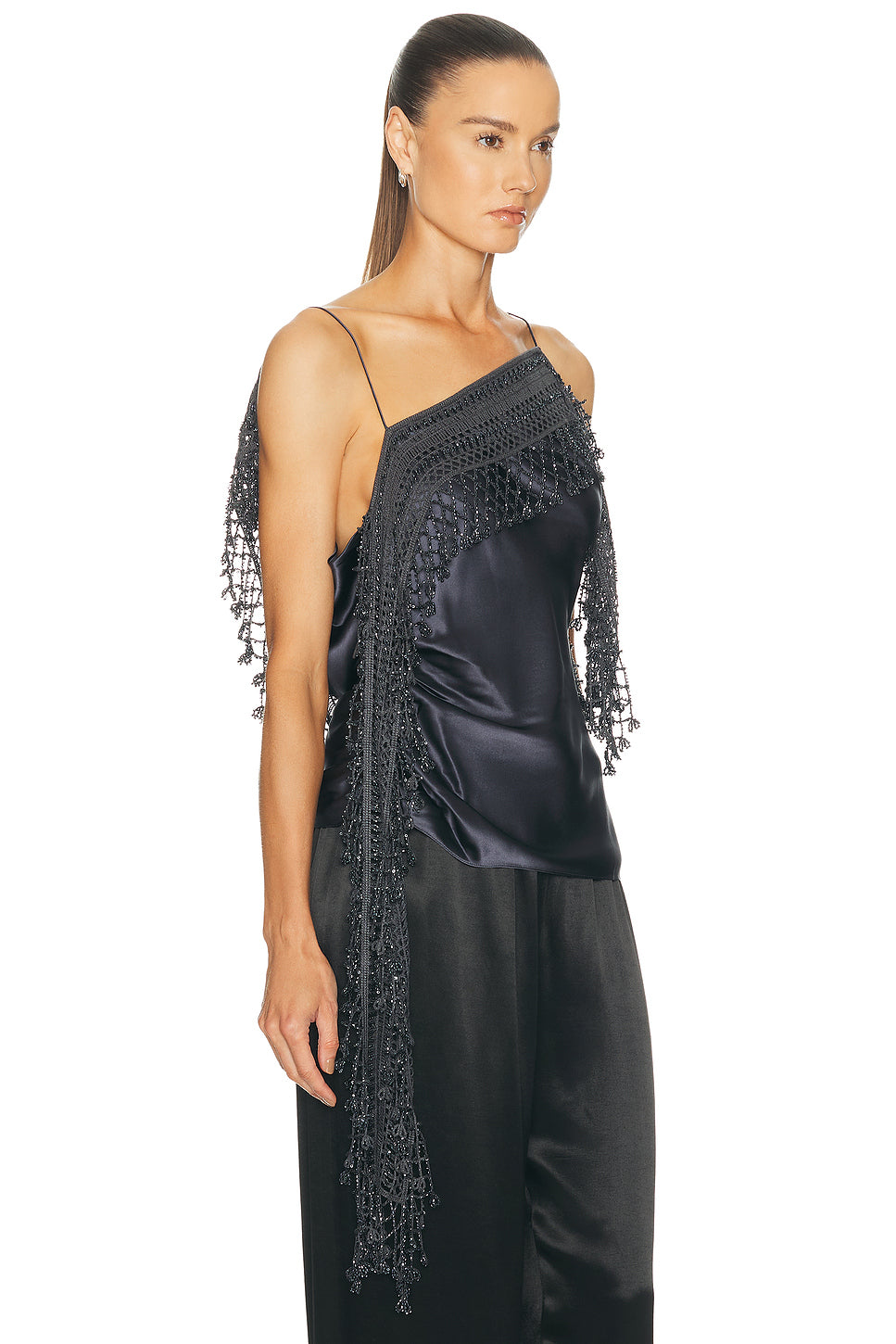 Droplet Bead Crochet Trimmed Tank Top
