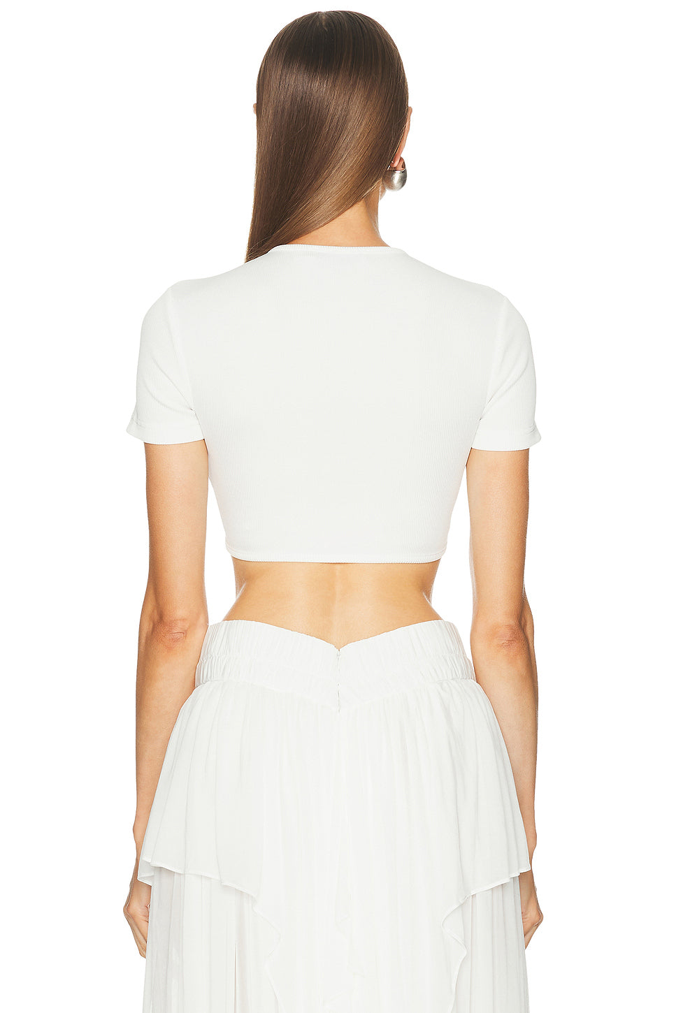 Droplet Crystal Pendant Ruched Tee
