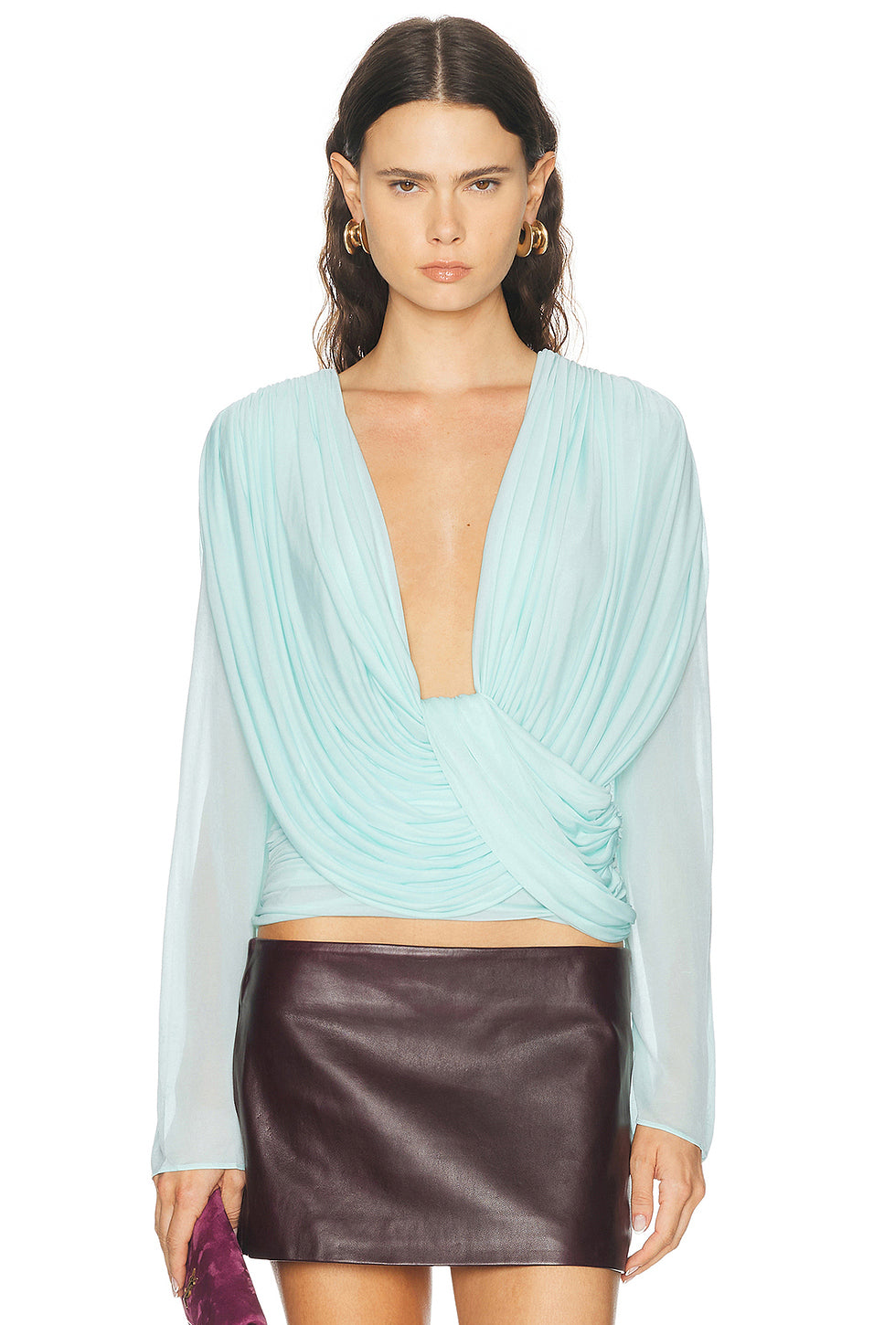 Ripple Drape Long Sleeve Top