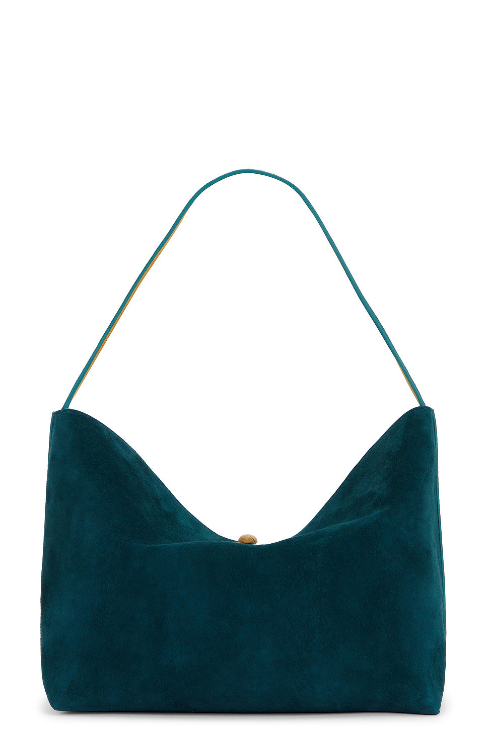 Turnlock Suede Shoulder Bag